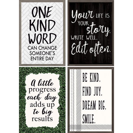 TEACHER CREATED RESOURCES Modern Farmhouse Poster Set, 4 Posters TCR2088552
